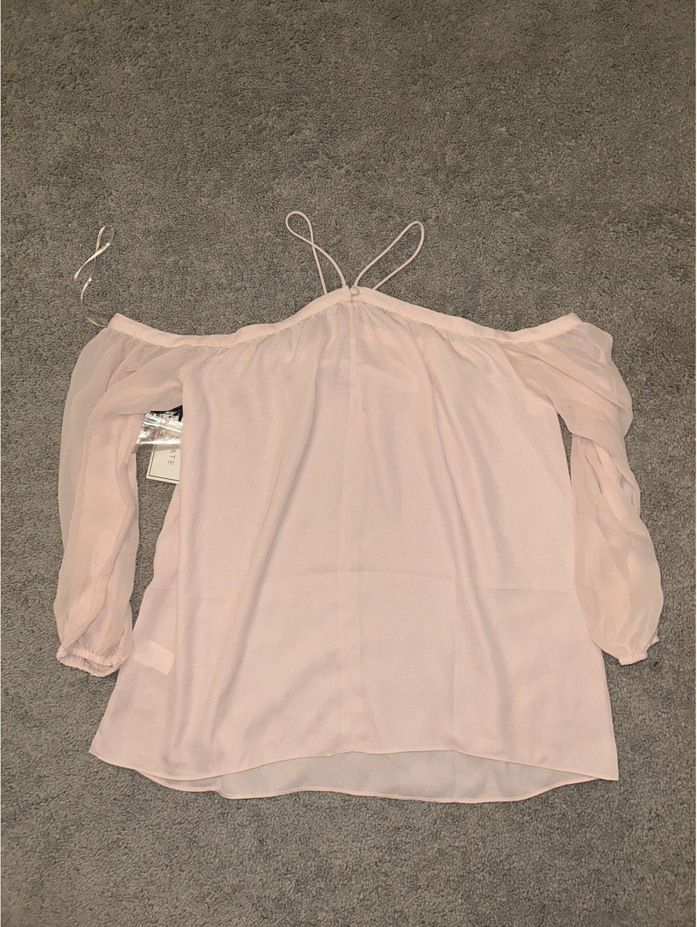 1.STATE Light Pink Off-Shoulder Blouse with Spaghetti Straps XS - NWT
